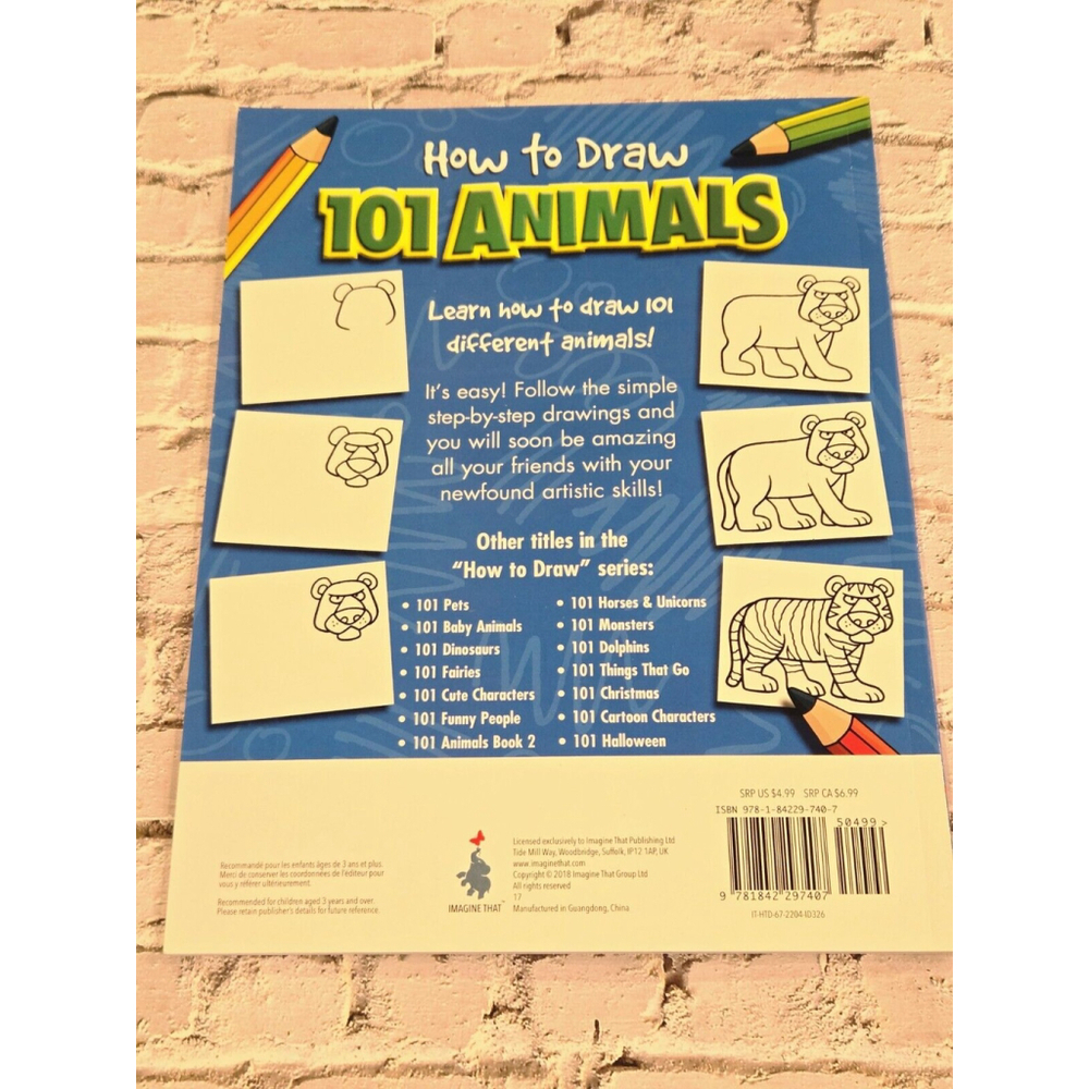 How to Draw 101 Animals: Easy Step-By-Step Drawing (Paperback or Softback) New - Picture 2 of 2